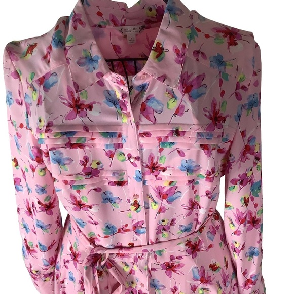 Nanette Lepore Floral Belted MIDI Shirt Dress | Size 8 - Picture 7 of 12